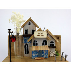 Premium domek na klucze z wazonikiem i azulejos – dekoracja ścienna