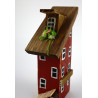Unikatowy drewniany domek dekoracyjny premium – czerwony handmade