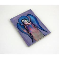 Obraz anioła na desce ze sklejki – ręcznie wykonana dekoracja