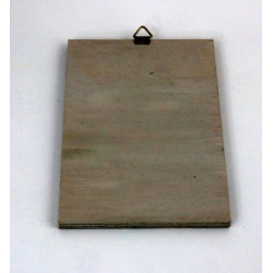 Obraz anioła z różą na desce – dekoracja ścienna handmade