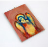 Anioł na sklejce 13x8 cm decoupage ręcznie malowane tło