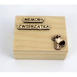 Gra memory ze zwierzątkami w drewnianym pudełku a'la Montessori