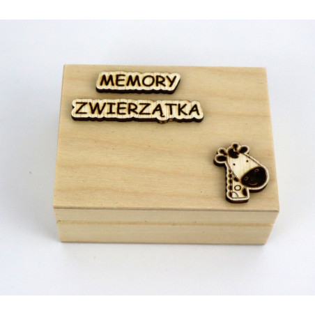 Gra memory ze zwierzątkami w drewnianym pudełku a'la Montessori
