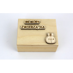 Gra memory ze zwierzątkami w drewnianym pudełku a'la Montessori