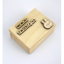 Gra memory ze zwierzątkami w drewnianym pudełku a'la Montessori