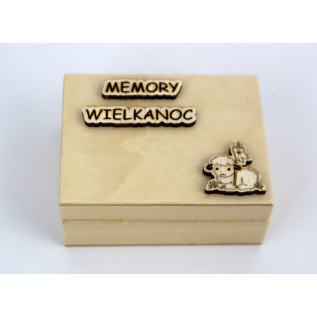 Gra memory Wielkanoc w drewnianym pudełku a'la Montessori