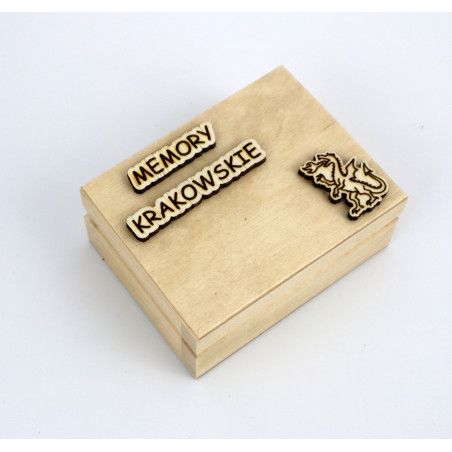 Gra memory krakowskie w drewnianym pudełku Montessori  Meta opis