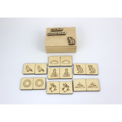 Gra memory krakowskie w drewnianym pudełku Montessori  Meta opis