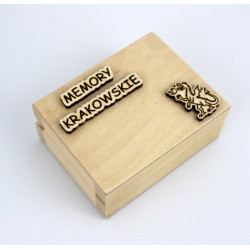 Gra memory krakowskie w drewnianym pudełku Montessori  Meta opis