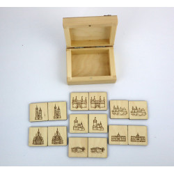 Gra memory krakowskie w drewnianym pudełku Montessori  Meta opis