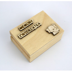 Gra memory ze zwierzątkami w drewnianym pudełku a'la Montessori