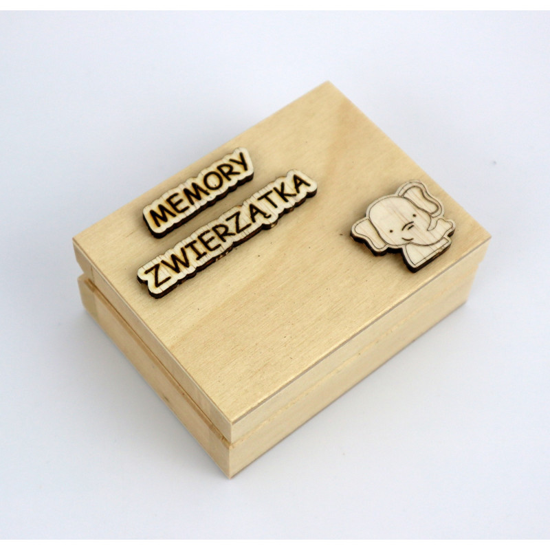 Gra memory ze zwierzątkami w drewnianym pudełku a'la Montessori