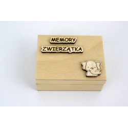 Gra memory ze zwierzątkami w drewnianym pudełku a'la Montessori