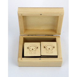 Gra memory ze zwierzątkami w drewnianym pudełku a'la Montessori