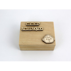 Gra memory ze zwierzątkami w drewnianym pudełku a'la Montessori