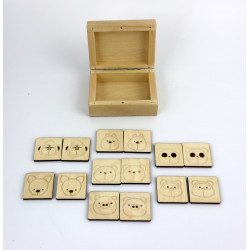 Gra memory ze zwierzątkami w drewnianym pudełku a'la Montessori