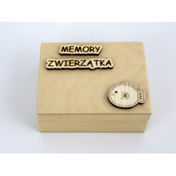 Gra memory ze zwierzątkami w drewnianym pudełku a'la Montessori