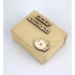 Gra memory ze zwierzątkami w drewnianym pudełku a'la Montessori