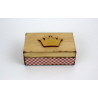 Mini skrzynka drewniana z koroną – pudełeczko na drobiazgi
