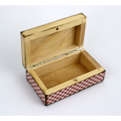 Mini skrzynka drewniana z koroną – pudełeczko na drobiazgi