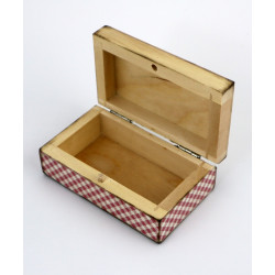 Mini skrzynka drewniana z koroną – pudełeczko na drobiazgi