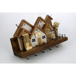 Wieszak na klucze premium Home Sweet Home 30 cm boho 5 haczyków