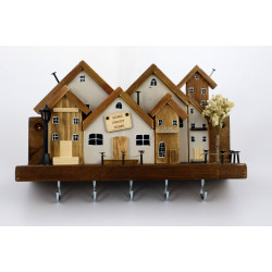 Wieszak na klucze premium Home Sweet Home 30 cm boho 5 haczyków