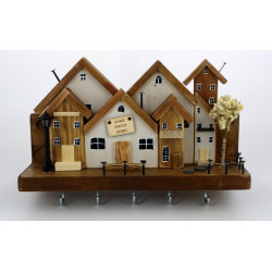 Wieszak na klucze premium Home Sweet Home 30 cm boho 5 haczyków
