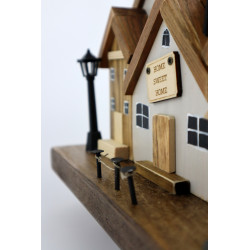 Wieszak na klucze premium Home Sweet Home 30 cm boho 5 haczyków