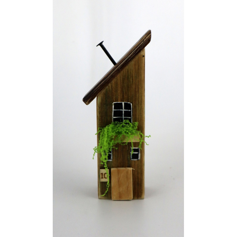 Drewniany domek dekoracyjny premium ze spadzistym dachem 13,5 cm