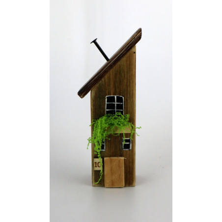 Drewniany domek dekoracyjny premium ze spadzistym dachem 13,5 cm