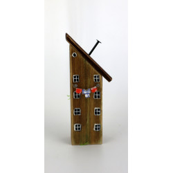 Drewniany domek dekoracyjny premium ze spadzistym dachem 13,5 cm
