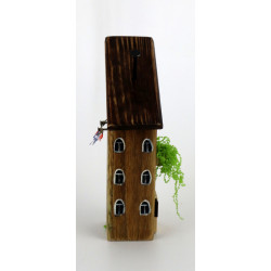 Drewniany domek dekoracyjny premium ze spadzistym dachem 13,5 cm