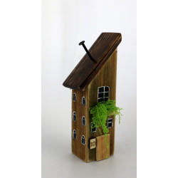 Drewniany domek dekoracyjny premium ze spadzistym dachem 13,5 cm
