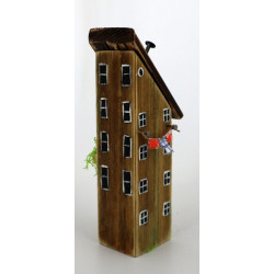 Drewniany domek dekoracyjny premium ze spadzistym dachem 13,5 cm