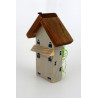 Drewniany domek dekoracyjny premium jasny z zielenią 11 cm