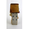 Drewniany domek dekoracyjny premium jasny z balkonikiem 11 cm