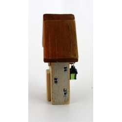 Drewniany domek dekoracyjny premium PUB z latarenką 10 cm
