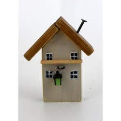 Drewniany domek dekoracyjny premium PUB z latarenką 10 cm