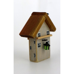 Drewniany domek dekoracyjny premium PUB z latarenką 10 cm