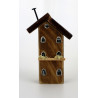 Drewniany domek dekoracyjny premium brązowy z zielenią 13,5 cm