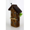 Drewniany domek dekoracyjny premium brązowy z zielenią 13,5 cm