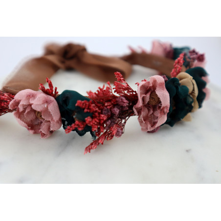 Opaska kwiatowa dla niemowlęcia handmade | Krakowska Drewutnia
