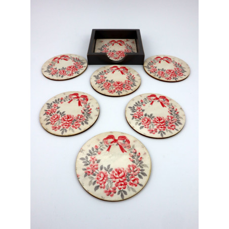 Drewniane podkładki pod kubek, kufel, świece