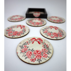 Drewniane podkładki pod kubek, kufel, świece