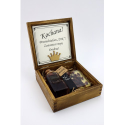 Zaproszenie drewniane pudełko dla druhny, świadka, wesele, ślub