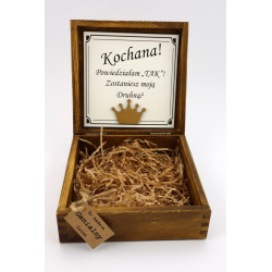 Zaproszenie drewniane pudełko dla druhny, świadka, wesele, ślub