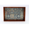 Drewniana mała praktyczna tacka Wzór Azulejos