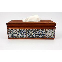 Chustecznik drewniany Azulejos prostokątny na chusteczki