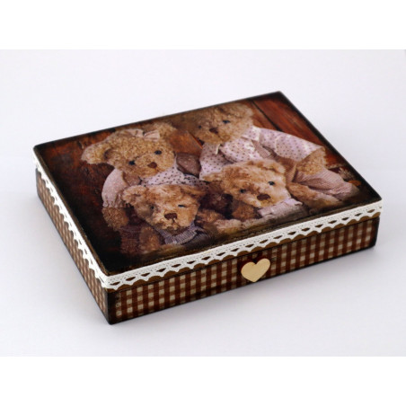 Misie - drewniana skrzyneczka